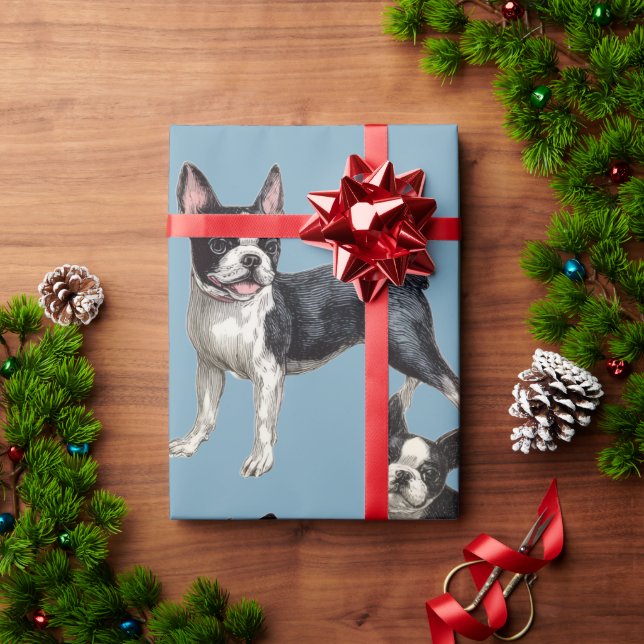 Boston Terriers Wrapping Paper (Holiday Gift)