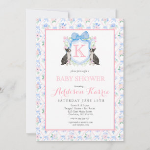 Boston Terrior chien Crest Baby shower Invitation