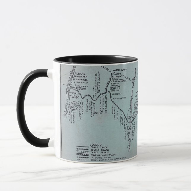 Boston to Albany Railroad Map Mug (Left)