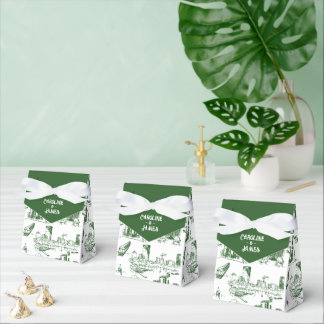 Boston Toile Forest Green Personalized Favour Box