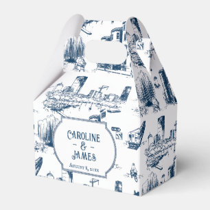 Boston Toile Navy Personalized Favour Box
