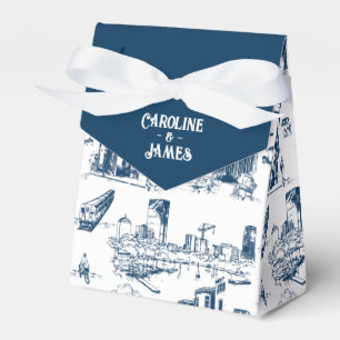 Boston Toile Navy Personalized Favour Box
