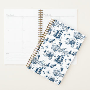 Boston Toile Navy Planner