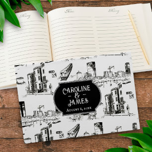 Boston Toile Personalized Wedding Guest Book