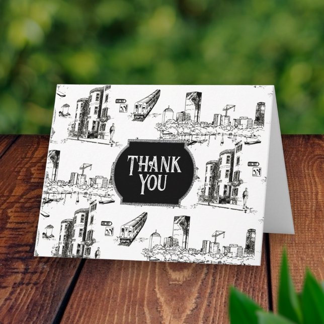 Boston Toile Thank You Card (Creator Uploaded)