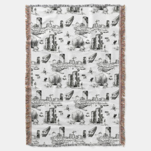 Boston Toile Throw Blanket