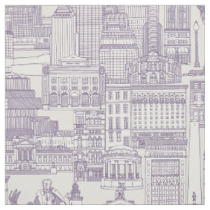 Boston toile violet strong white fabric
