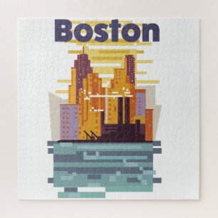 Boston Travel poster Jigsaw Puzzle