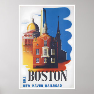 Boston Travel Poster Massachusetts Art Print