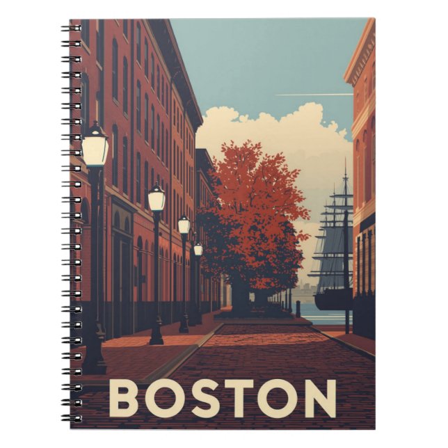 Boston Travel Poster Notebook (Front)