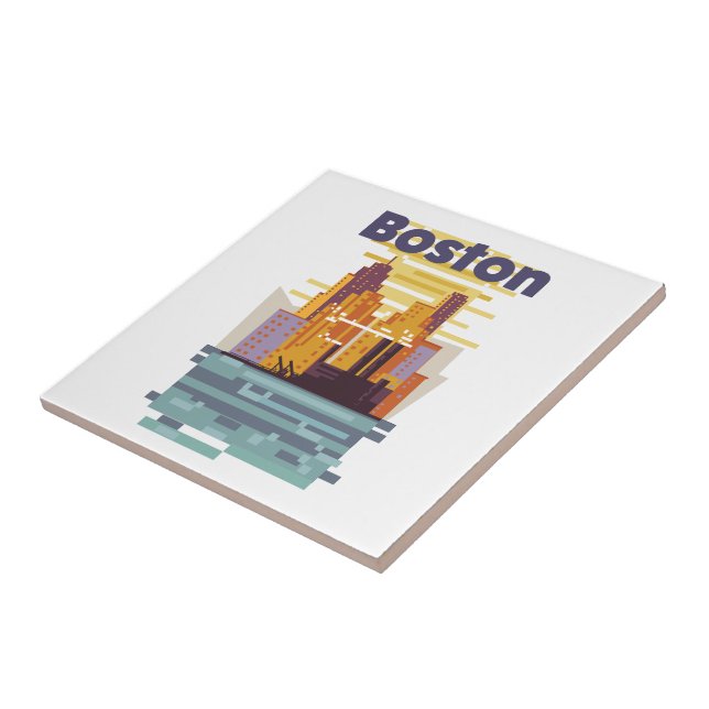 Boston Travel poster Tile (Side)