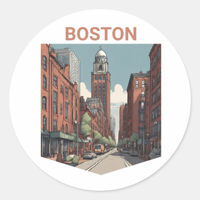 Boston Traveller A Delightful Gift Idea Classic Round Sticker (Front)