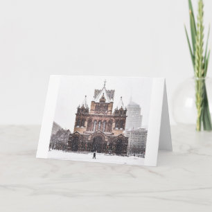 Boston Trinity Church Snow greeting card