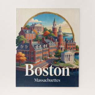 Boston USA Beacon Hill Historic Travel Jigsaw Puzzle
