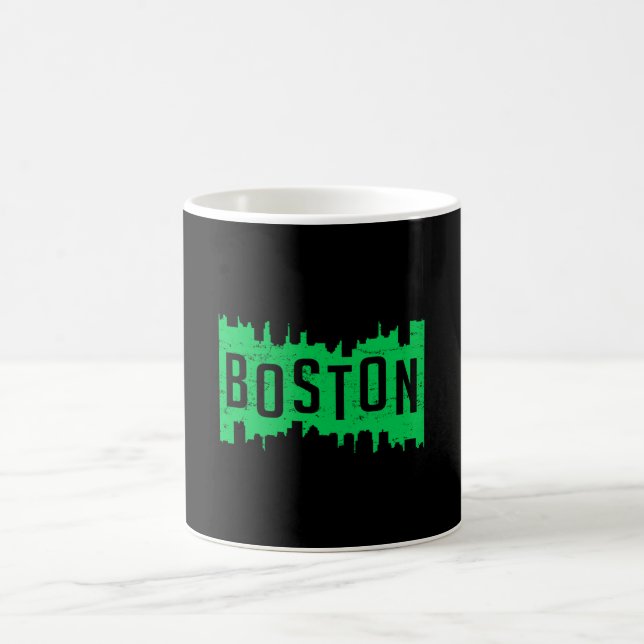 Boston USA City Cityscape Skyline Funny Gift Idea Coffee Mug (Center)