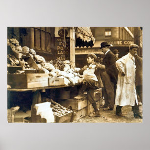 Boston Vegetable Sellers - Early 1900s Poster