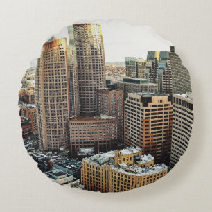 Boston view round pillow