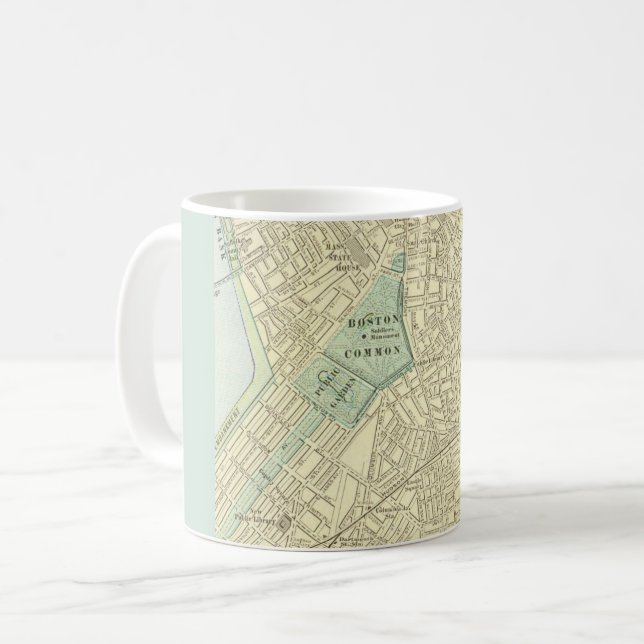 Boston Vintage Strret Map Coffee Mug (Front Left)