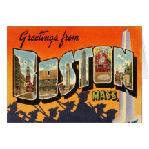 Boston Vintage Travel Postcard Restored