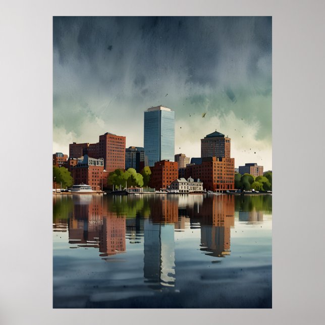 Boston watercolor art poster (Front)