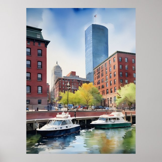 Boston watercolor art poster (Front)