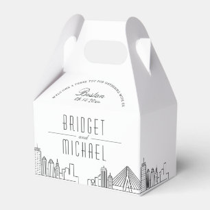 Boston Wedding City Skyline Favor Box