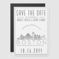 Boston Wedding | Stylized Skyline Save the Date