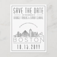 Boston Wedding | Stylized Skyline Save the Date
