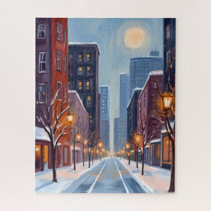 Boston Winter   Massachusetts City Watercolor Jigsaw Puzzle