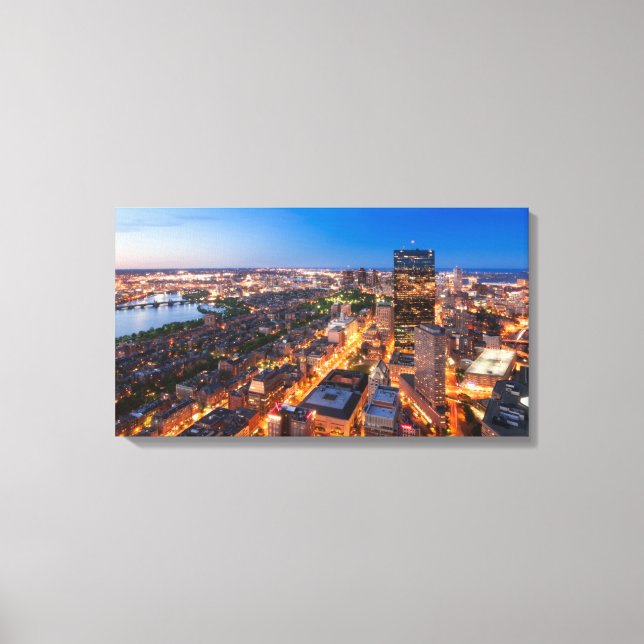 Boston's skyline at dusk canvas print (Front)