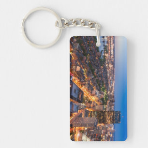 Boston's skyline at dusk keychain