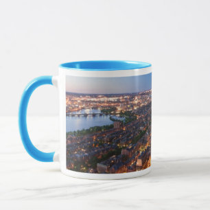Boston's skyline at dusk mug