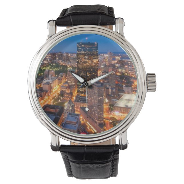 Boston's skyline at dusk watch (Front)