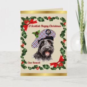 Boswell Scottie Dog Personalized Xmas Card
