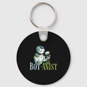 Bot-anist solarpunk robot earth day green future keychain