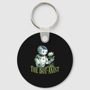 Bot-anist solarpunk robot earth day green future keychain