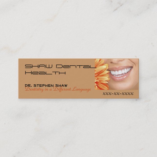 bot marketing, SHAW Dental Heal... Mini Business Card (Front)