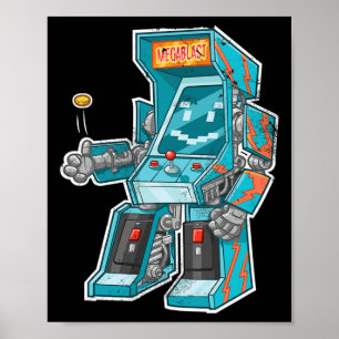 Bot- Video Game Cabinet With Joystick In Disguise  Poster
