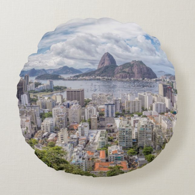 Botafogo With Sugar Loaf Round Pillow (Front)