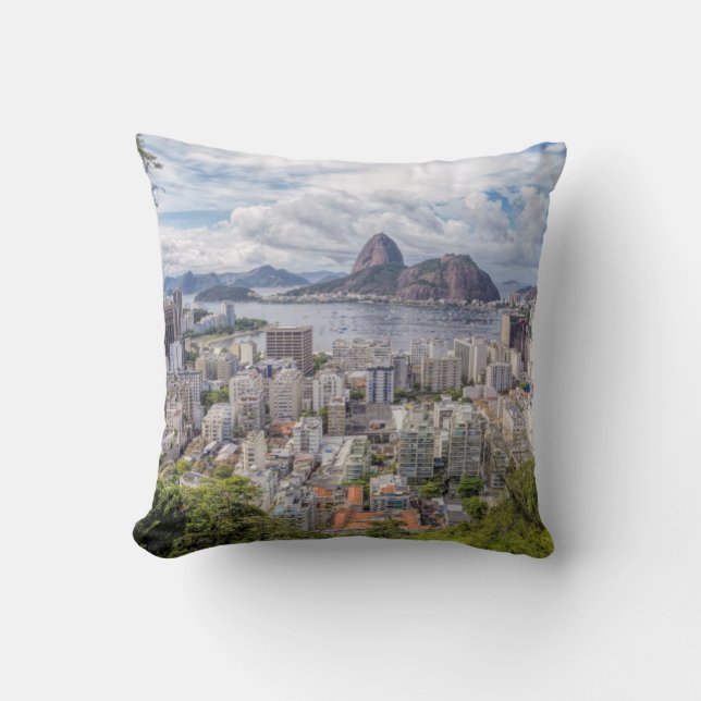 Botafogo With Sugar Loaf Throw Pillow (Front)