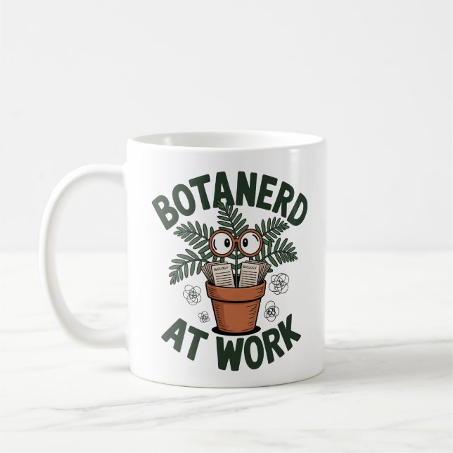 Botanerd at Work Funny Plant Biology Coffee Mug (Left)