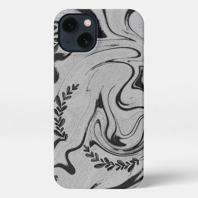Botanic Balance" Black & White Acrylic Wall Art  iPhone Case (Back)