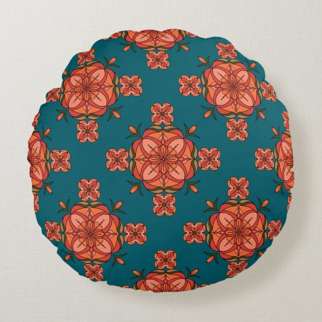 Botanic Bloom Round Pillow (Front)
