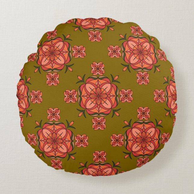 Botanic Bloom Round Pillow (Front)