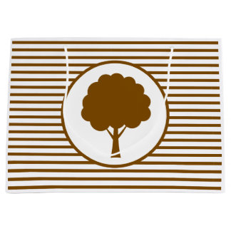 Botanic Brown Tree Stripes Gift Bag