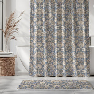 Botanic Damask Cream Slate Blue Beige