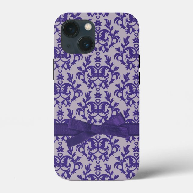 Botanic damask purple grey Case-Mate iPhone case (Back)