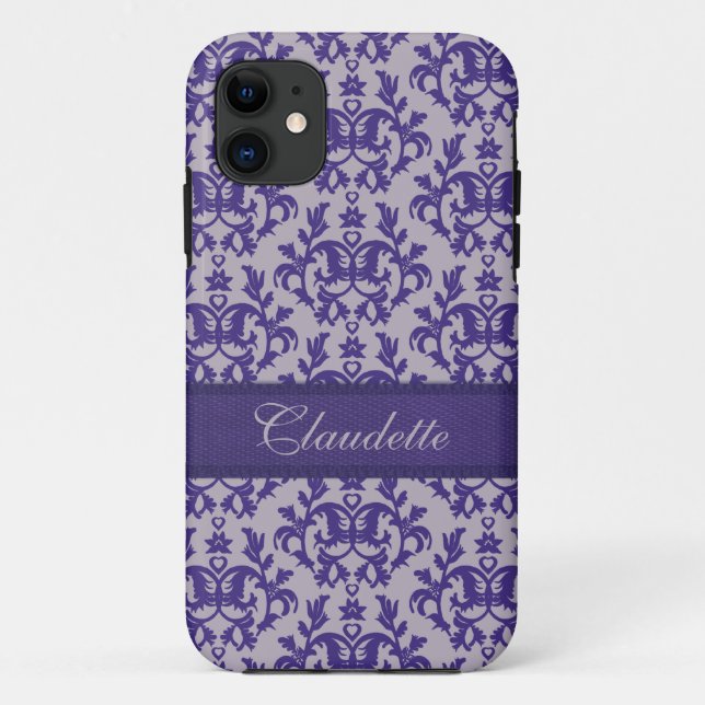 Botanic damask purple grey iphone5 case (Back)