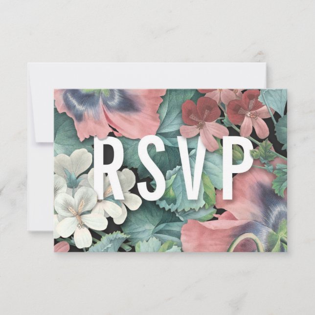 Botanic Embrace Wedding RSVP Cards (Front)