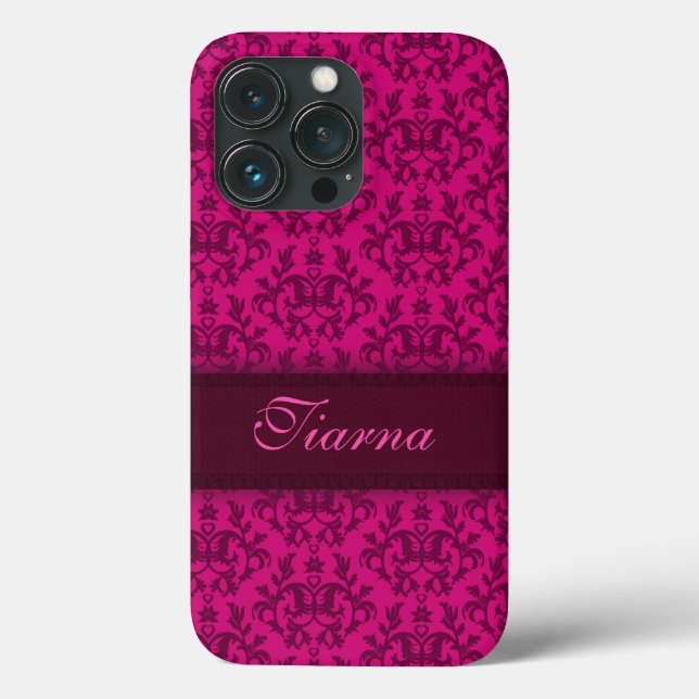 Botanic floral Kangaroo Paws pattern dark pink Case-Mate iPhone Case (Back)